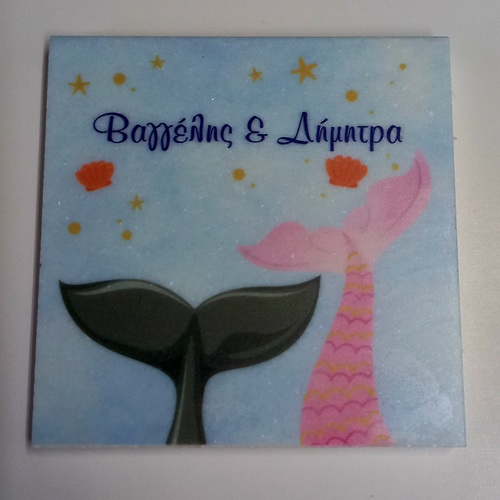 εκτυπωμένο μαρμάρινο σουβέρ μπομπονιέρας