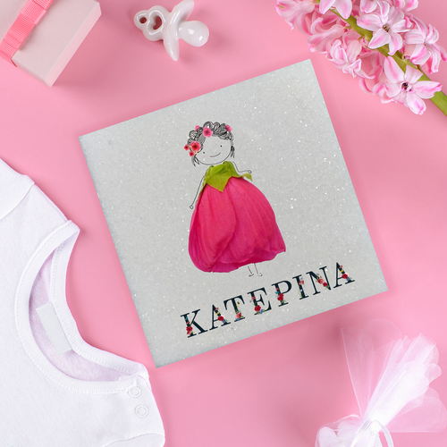 εκτυπωμένο μαρμάρινο σουβέρ βάφτισης - μπομπονιέρα