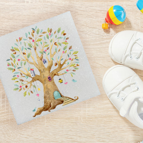 εκτυπωμένο μαρμάρινο σουβέρ βάφτισης - μπομπονιέρα