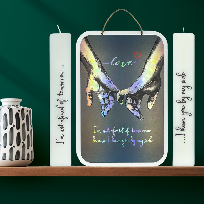 Διπλή Πασχαλινή Λαμπάδα με Καδράκι Ζευγάρι 